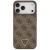 GUESS leren 4G Triangle Strass MagSafe-hoesje voor iPhone 18 Pro Max / 17 Pro Max - bruin
