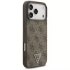 GUESS leren 4G Triangle Strass MagSafe-hoesje voor iPhone 18 Pro Max / 17 Pro Max - bruin