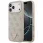 GUESS leren 4G Triangle Strass MagSafe-hoesje voor iPhone 18 Pro Max / 17 Pro Max - roze