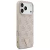 GUESS leren 4G Triangle Strass MagSafe-hoesje voor iPhone 18 Pro Max / 17 Pro Max - roze