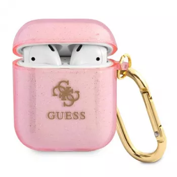 GUESS Glitter Collection hoesje voor Apple AirPods 1/2 - roze