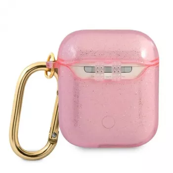 GUESS Glitter Collection hoesje voor Apple AirPods 1/2 - roze