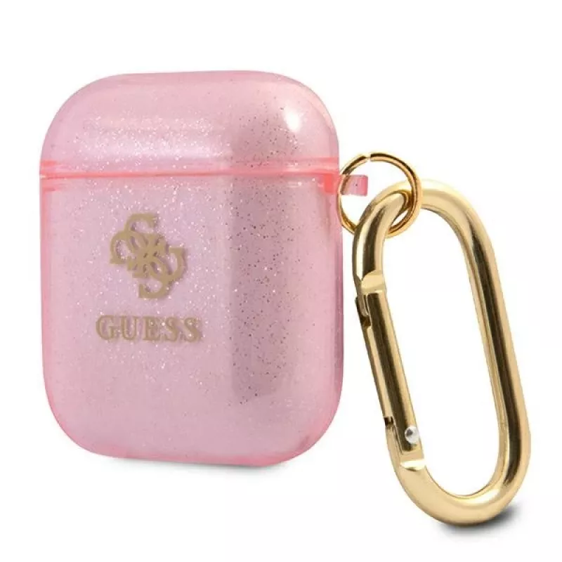 GUESS Glitter Collection hoesje voor Apple AirPods 1/2 - roze