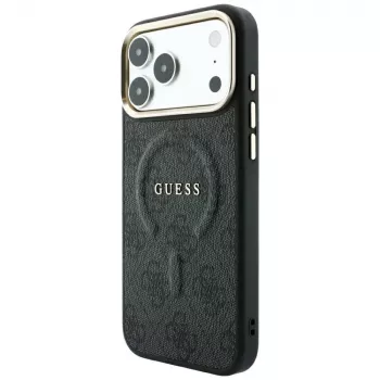 GUESS Embossed 4G Classic MagSafe-hoesje voor iPhone 17 Pro Max / 18 Pro Max - zwart