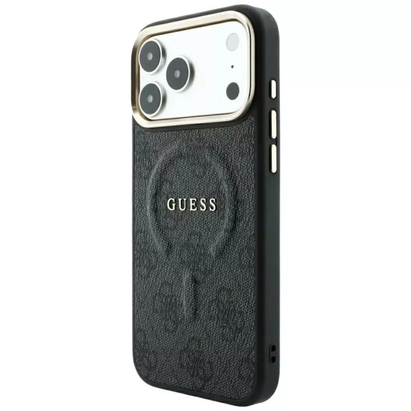 GUESS Embossed 4G Classic MagSafe-hoesje voor iPhone 17 Pro Max / 18 Pro Max - zwart