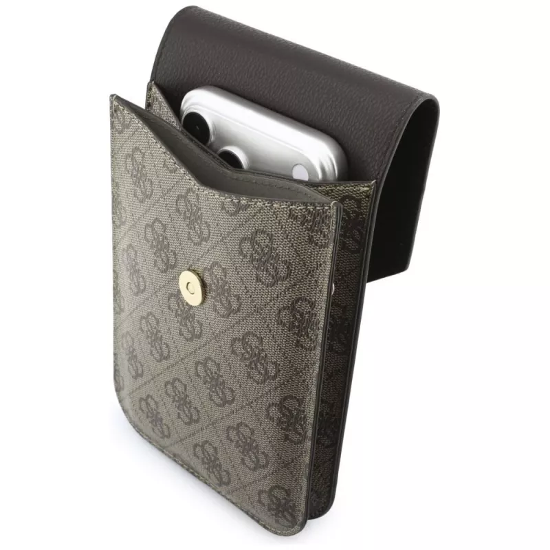 GUESS Graines 4G & Classic Logos telefoontasje bruin