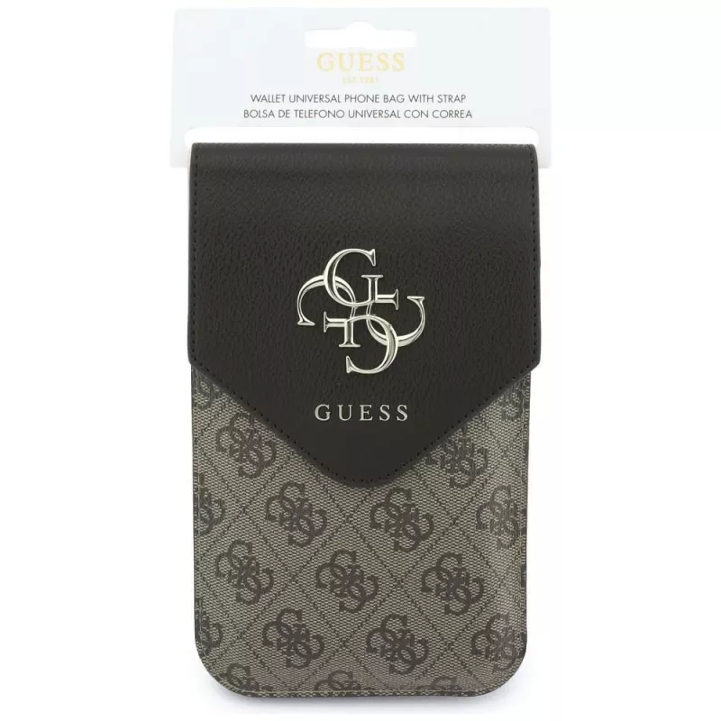 GUESS Graines 4G & Classic Logos telefoontasje bruin