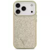 GUESS Glitter Triangle Logo MagSafe-hoesje voor iPhone 17 Pro - goud