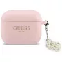 GUESS Siliconen 4G Charm hoesje voor AirPods Pro 3, Roze