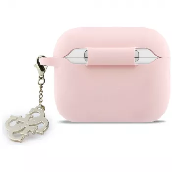 GUESS Siliconen 4G Charm hoesje voor AirPods Pro 3, Roze