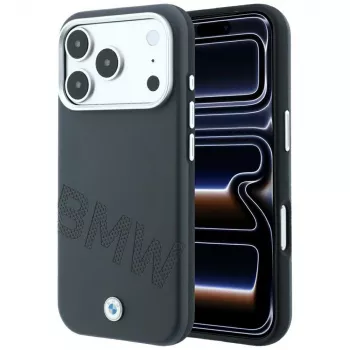 BMW Sign Inclined Deboss Letters MagSafe-hoesje voor iPhone 18 Pro / 17 Pro - grijs