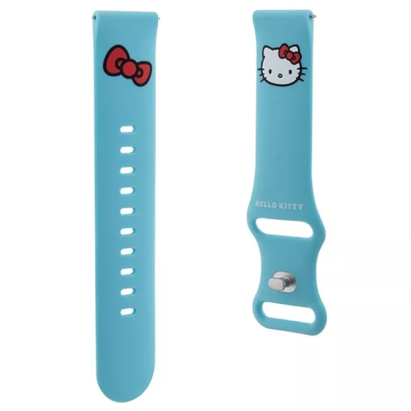 Hello Kitty Universele siliconen band HKUWMSCHBLB, Kitty Head, Blauw, 20mm