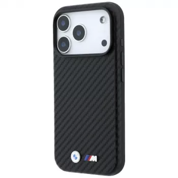 BMW M Carbon Metal Logo MagSafe-hoesje voor iPhone 18 Pro Max / 17 Pro Max - Zwart
