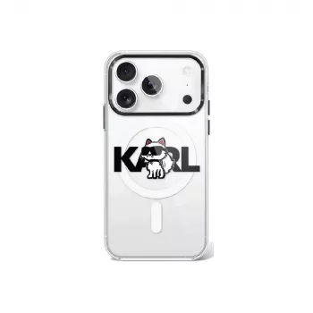 Karl Lagerfeld IML Choupette Sketch Logo MagSafe-hoesje voor iPhone 17 Pro - Transparant