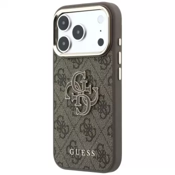 GUESS 4G & Big Resin Logo hoesje voor iPhone 17 Pro / 18 Pro - Bruin