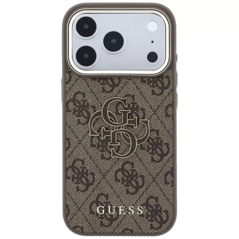 GUESS 4G & Big Resin Logo hoesje voor iPhone 17 Pro / 18 Pro - Bruin