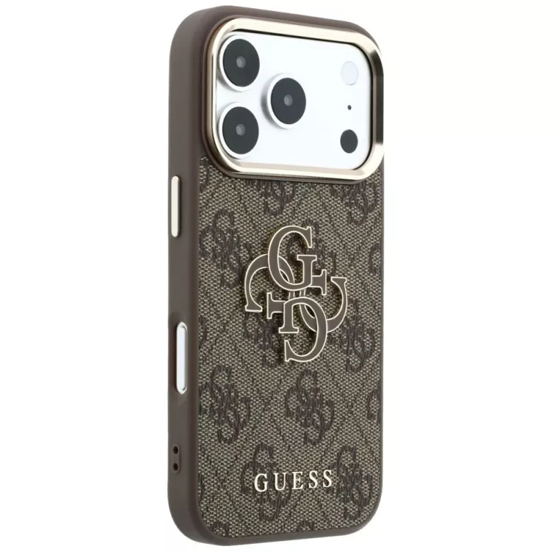 GUESS 4G & Big Resin Logo hoesje voor iPhone 17 Pro / 18 Pro - Bruin