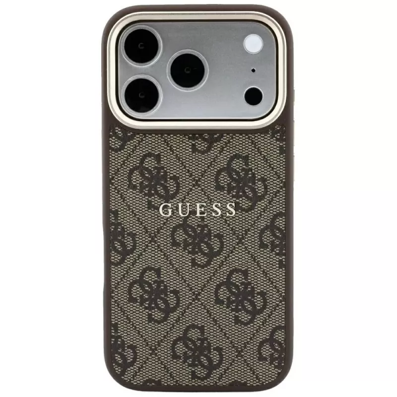 GUESS Embossed 4G Classic MagSafe-hoesje voor iPhone 17 Pro Max / 18 Pro Max - Bruin