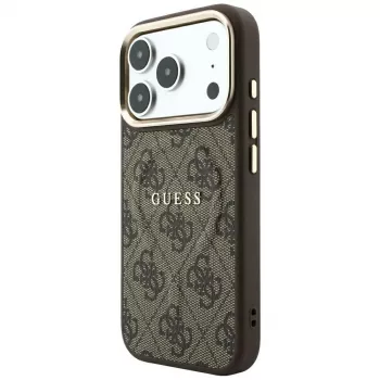 GUESS Embossed 4G Classic MagSafe-hoesje voor iPhone 17 Pro / 18 Pro - Bruin