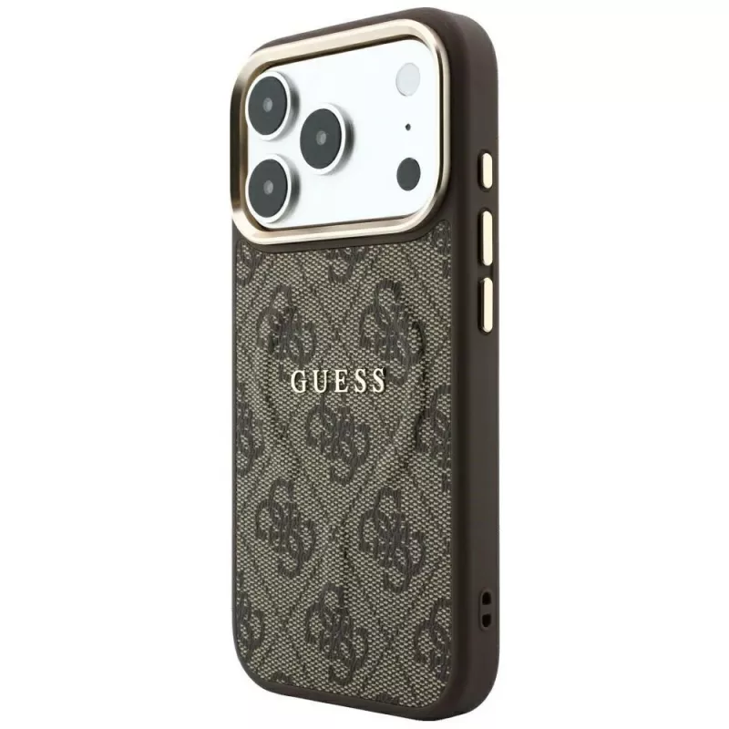 GUESS Embossed 4G Classic MagSafe-hoesje voor iPhone 17 Pro / 18 Pro - Bruin