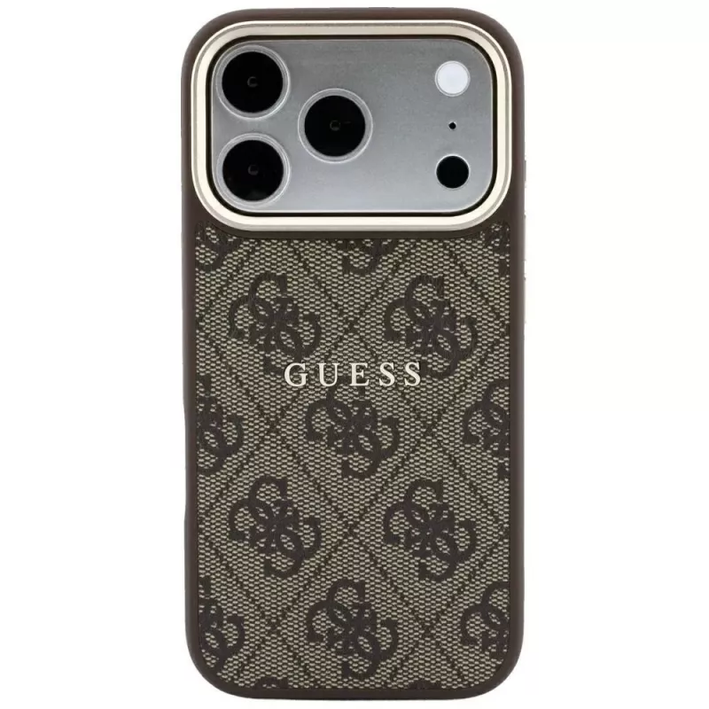 GUESS Embossed 4G Classic MagSafe-hoesje voor iPhone 17 Pro / 18 Pro - Bruin
