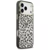 GUESS IML Luipaard Glitter Triangle Logo MagSafe-hoesje voor iPhone 18 Pro Max / 17 Pro Max - Zwart