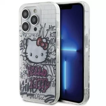 Hello Kitty HKHCP15XHDGPHT iPhone 15 Pro Max 6,7 inch Wit Hardcase IML Kitty On Bricks Graffiti