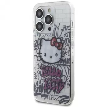 Hello Kitty HKHCP15XHDGPHT iPhone 15 Pro Max 6,7 inch Wit Hardcase IML Kitty On Bricks Graffiti