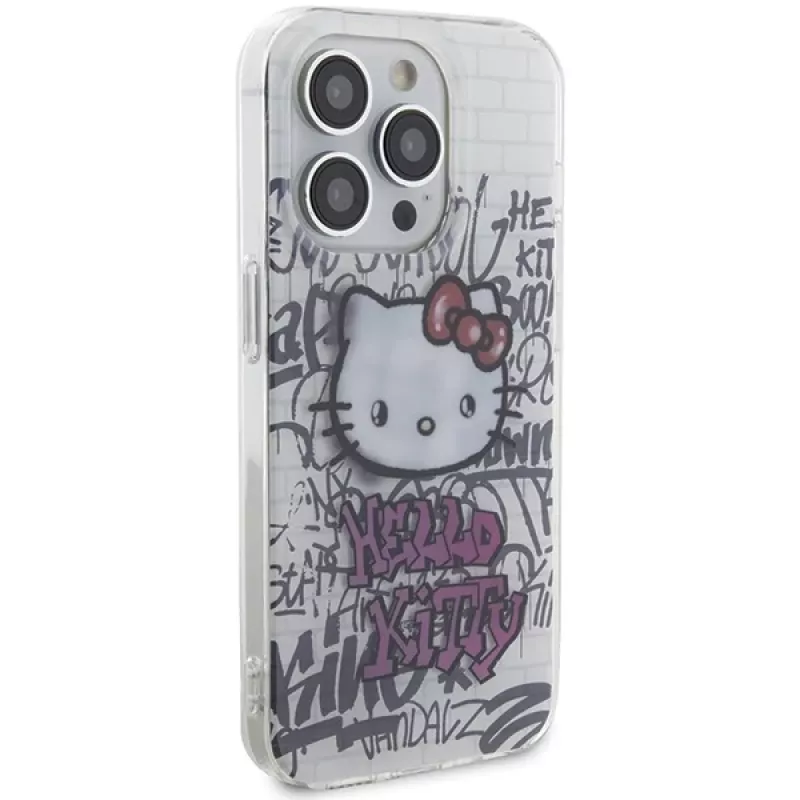 Hello Kitty HKHCP15XHDGPHT iPhone 15 Pro Max 6,7 inch Wit Hardcase IML Kitty On Bricks Graffiti