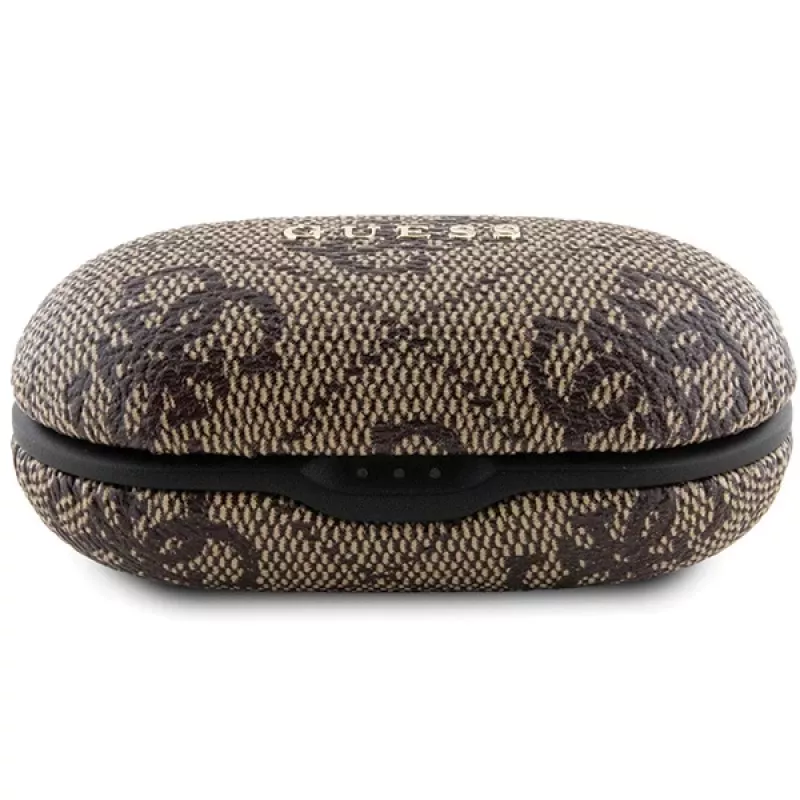 Guess GUTWSP4EGW True Wireless oordopjes met oplaadcase, Bluetooth 5.3, ENC, Bruin 4G Metal