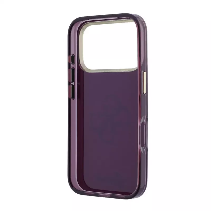 GUESS 4G Script Metal achterkant beschermhoes voor Apple iPhone 18 Pro / 17 Pro - Bordeauxrood