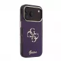 GUESS 4G Script Metal achterkant beschermhoes voor Apple iPhone 18 Pro / 17 Pro - Bordeauxrood