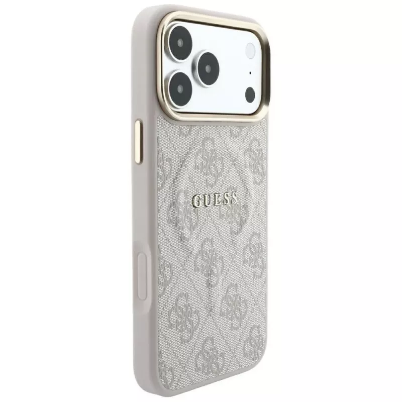 GUESS Embossed 4G Classic MagSafe-hoesje voor iPhone 17 Pro / 18 Pro - Roze