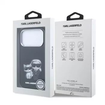 Karl Lagerfeld Karl & Choupette Bodies Sketch Print MagSafe-hoesje voor iPhone 18 Pro Max / 17 Pro Max - Zwart