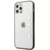 AMG AMHCP12LAESLBK iPhone 12 Pro Max transparante hardcase met metallic gelakt zwart frame