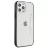AMG AMHCP12LAESLBK iPhone 12 Pro Max transparante hardcase met metallic gelakt zwart frame