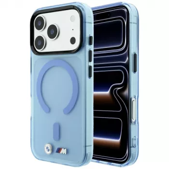 BMW M IML frosted case met metaal-logo & MagSafe voor iPhone 18 Pro Max / 17 Pro Max - blauw