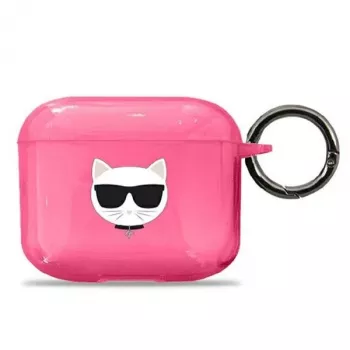 Karl Lagerfeld KLA3UCHFP AirPods 3 hoesje roze Choupette
