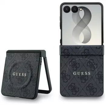 GUESS 4G Classic MagSafe hoesje voor Samsung Galaxy Z Flip8 - zwart