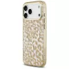 GUESS IML Leopard Glitter Triangle Logo MagSafe hoesje voor iPhone 18 Pro Max / 17 Pro Max - bruin