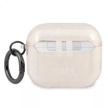 Karl Lagerfeld KLA3UKHGD AirPods 3 hoesje glitter goud Karl's Head