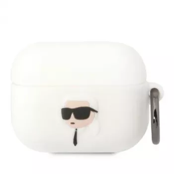 Karl Lagerfeld KLAPRUNIKH AirPods Pro hoesje wit siliconen Karl Head 3D