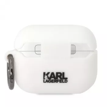 Karl Lagerfeld KLAPRUNIKH AirPods Pro hoesje wit siliconen Karl Head 3D