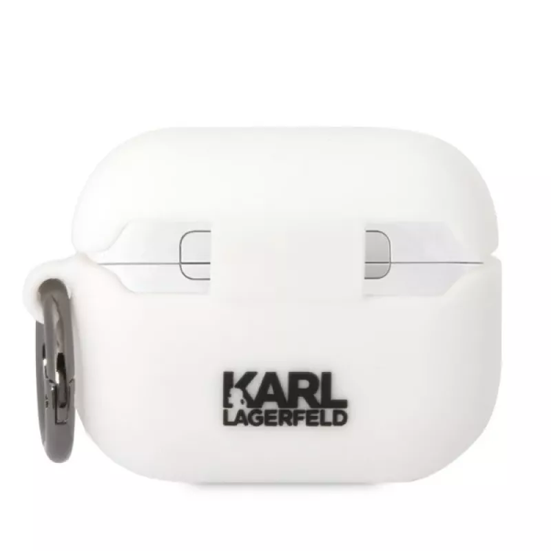 Karl Lagerfeld KLAPRUNIKH AirPods Pro hoesje wit siliconen Karl Head 3D