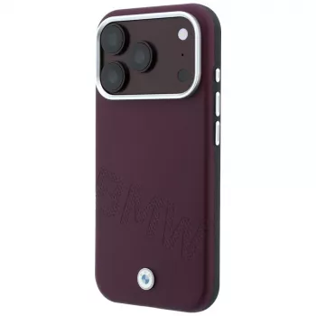 BMW Sign Inclined Deboss Letters MagSafe hoesje voor iPhone 18 Pro Max / 17 Pro Max - bordeauxrood