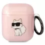 Karl Lagerfeld Ikonik Choupette AirPods 1/2 hoesje roze