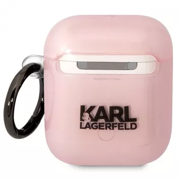 Karl Lagerfeld Ikonik Choupette AirPods 1/2 hoesje roze