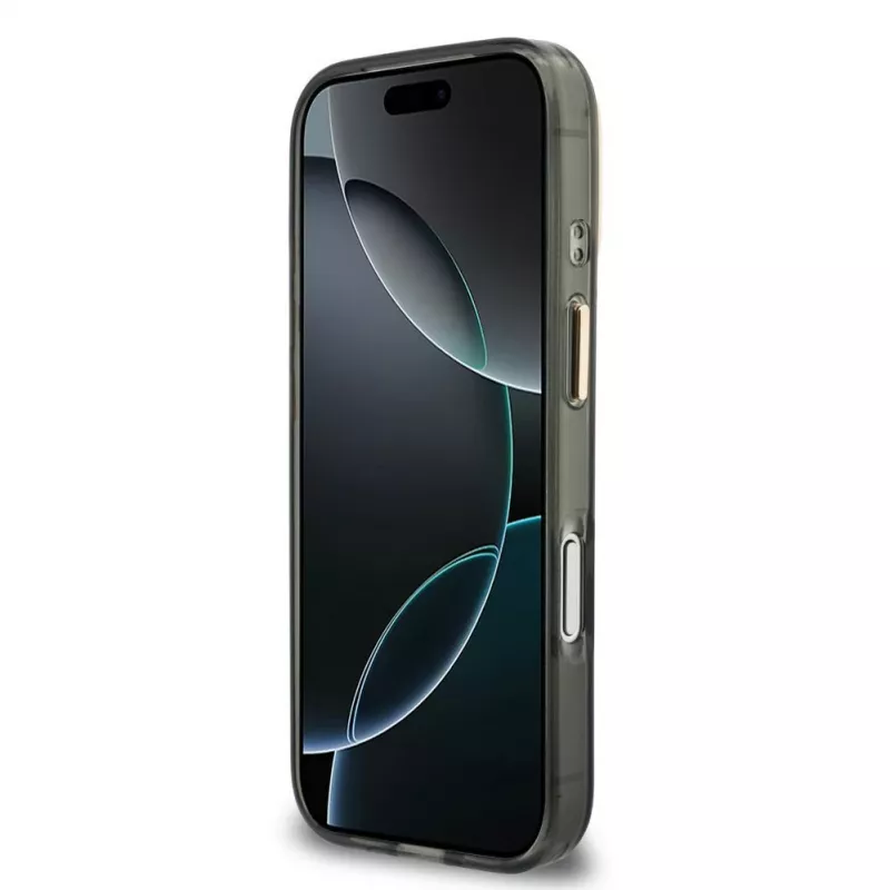 GUESS IML 4G Script Metal hoesje voor iPhone 18 Pro / 17 Pro - zwart