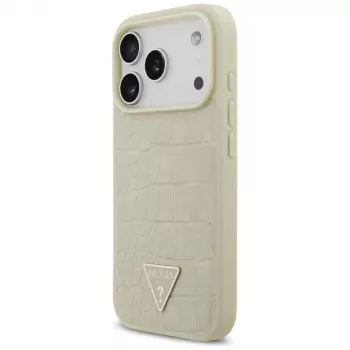 GUESS Croco Triangle Logo MagSafe hoesje voor iPhone 17 Pro - goud