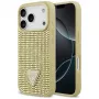 GUESS Rhinestone Triangle Logo hoesje voor iPhone 17 Pro - goud